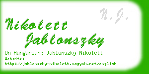 nikolett jablonszky business card